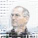 Steve jobs face designed with apple products
